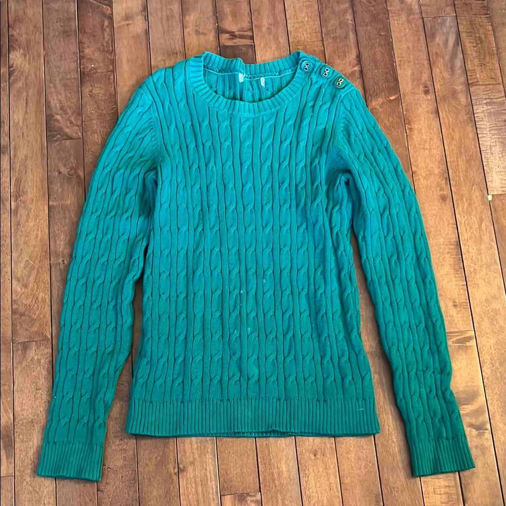 Charter Club Green Cable Knit Sweater